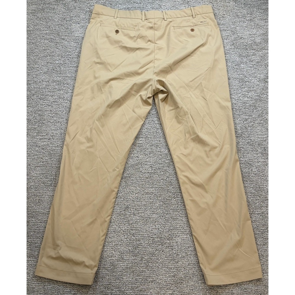 Ralph Lauren RLX Pants Mens 38x32 Khaki Tailored Fit Polyester Golf Dress Chino - Picture 4 of 7